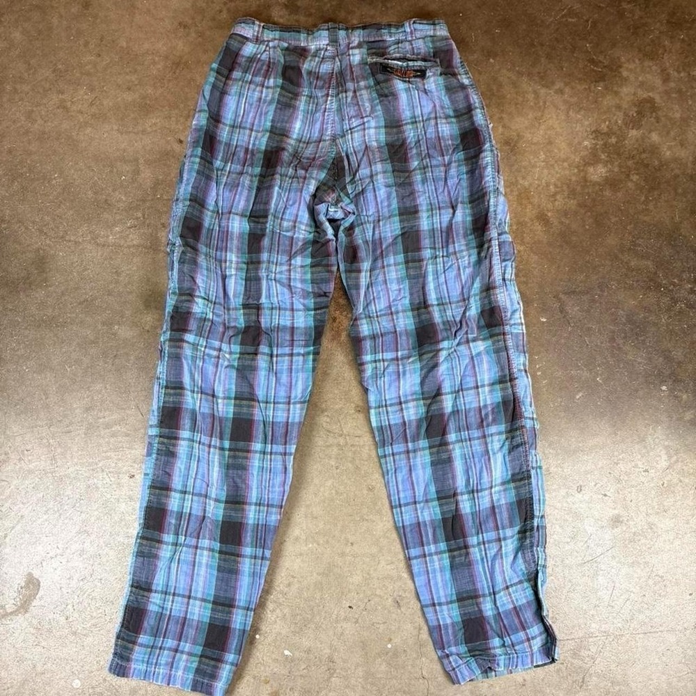Vintage 80s gotcha blue plaid trousers Men's Size 32"